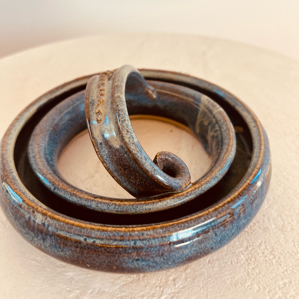 GORGEOUS HANDMADE PANSY RING BLUE/BROWN PANSY RING IN PERFECT VINTAGE CONDITION - Picture 10 of 10